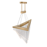 Люстра золотого цвета в форме галочки с каскадом длинных прозрачных трубок Eurofase варинант исполнения - 5 | Loft Concept во Владивостоке