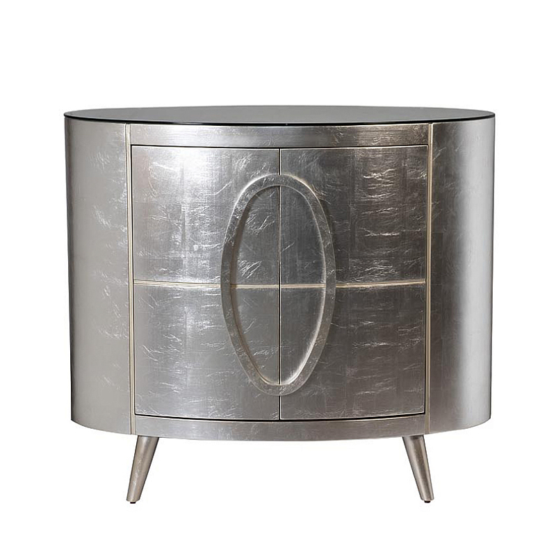 Комод округлой формы Plane Round Pattern Commode Серебристый Серебряный Комод округлой формы Plane Round Pattern Commode Серебристый Серебряный во Владивостоке | Loft Concept
