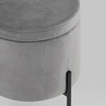 Серый пуф на черных ножках SANJAY варинант исполнения - 4 | Loft Concept во Владивостоке