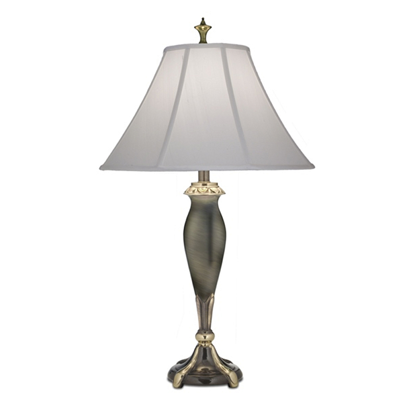 Настольная лампа с белым тканевым абажуром в форме колокола Stiffel Никель Золотой Графит Белый во Владивостоке | Loft Concept 