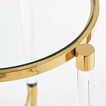 Золотой приставной столик с круглой стеклянной столешницей Weightless Table варинант исполнения - 4 | Loft Concept во Владивостоке