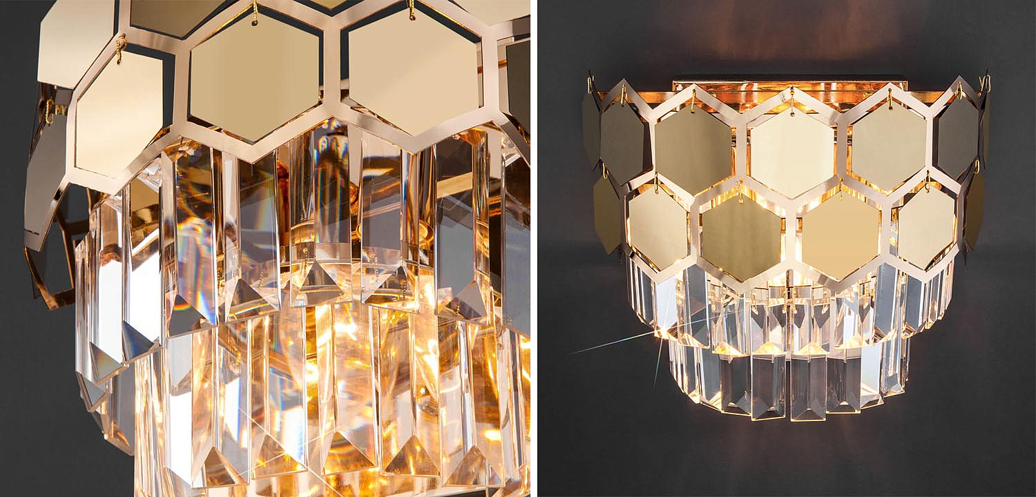 Бра Hanging Hexagon Moira Sconce gold Бра Hanging Hexagon Moira Sconce gold - Loft-Concept во Владивостоке