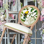 Стул бежевый из натурального бука с изображением птиц и цветов Blooming Birds варинант исполнения - 3 | Loft Concept во Владивостоке