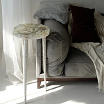 Круглый журнальный столик со столешницей из эпоксидной смолы Epoxy Resin Flowers Coffee Table варинант исполнения - 3 | Loft Concept во Владивостоке