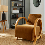 Кресло с круглыми деревянными подлокотниками Modesto Chair варинант исполнения - 6 | Loft Concept во Владивостоке