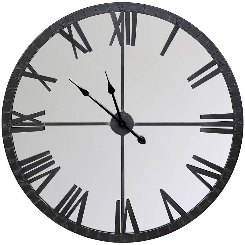 Часы настенные зеркальные с чёрным металлическим циферблатом Mirror Tower Clock Черный Зеркало Часы настенные зеркальные с чёрным металлическим циферблатом Mirror Tower Clock Черный Зеркало во Владивостоке | Loft Concept