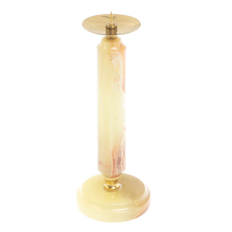 Подсвечник из натурального камня оникс Stone Candlestick Бежевый Золотой Подсвечник из натурального камня оникс Stone Candlestick Бежевый Золотой во Владивостоке | Loft Concept