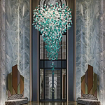 Люстра зеленая каскадная Green Light CascadeDroplet Chandelier варинант исполнения - 1 | Loft Concept во Владивостоке