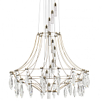 Люстра подвесная из металла с хрустальными прозрачными подвесками Quasar 81 варинант исполнения - 1 | Loft Concept во Владивостоке