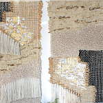 Триптих Геометрический гобелен бежевый Figurative Beige Wall Hangings варинант исполнения - 1 | Loft Concept во Владивостоке