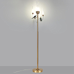 Торшер с 2-мя фигурками птиц на изогнутых прозрачных трубках Ganthea варинант исполнения - 2 | Loft Concept во Владивостоке