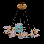 Люстра круглая на золотом каркасе с цветочным декором Miscellaneous herbs варинант исполнения - 1 | Loft Concept во Владивостоке