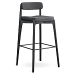 Барный стул из массива ясеня с обивкой из рогожки Elegant Ash Shape варинант исполнения - 2 | Loft Concept во Владивостоке