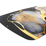 Обеденный стол с прямоугольной черно-золотой столешницей из стекла на 4-х металлических ножках Gold and Black Marble варинант исполнения - 4 | Loft Concept во Владивостоке