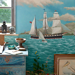 Обои ручная роспись Nantucket Crossing Brandt colourway on scenic paper варинант исполнения - 2 | Loft Concept во Владивостоке