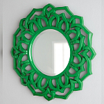Зеркало круглое в ажурной зеленой раме Green Floral Pattern варинант исполнения - 2 | Loft Concept во Владивостоке