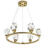 Подвесная круглая люстра с хрустальными плафонами Esme Crystal Brass Ring Chandelier варинант исполнения - 2 | Loft Concept во Владивостоке
