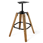 Барный стул со спинкой и подлокотниками на 4-х деревянных ножках Douglas Rhombus Коричневый Велюр варинант исполнения - 5 | Loft Concept во Владивостоке