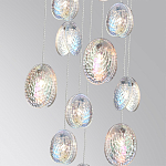 Люстра каскадная с 11-ю круглыми плафонами из рельефного стекла Disc Light варинант исполнения - 3 | Loft Concept во Владивостоке