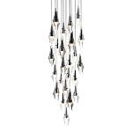 Люстра каскадная с 24-мя рельефными прозрачными плафонами в форме лепестков Glass Pod  варинант исполнения - 1 | Loft Concept во Владивостоке