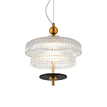 Подвесной светильник многослойный из рифленого прозрачного стекла Academy of Light варинант исполнения - 2 | Loft Concept во Владивостоке