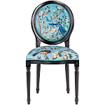 Стул из массива бука бирюзовый с изображением птиц в саду Turquoise Chinoiserie Bird Chair варинант исполнения - 1 | Loft Concept во Владивостоке