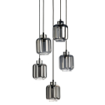 Люстра с 5-ю плафонами серого цвета Smoked Prism варинант исполнения - 1 | Loft Concept во Владивостоке