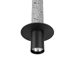 Подвесной светильник с узким цилиндрическим плафоном и черным металлическим декором Concrete Pipe варинант исполнения - 6 | Loft Concept во Владивостоке