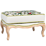 Банкетка золотистая из натурального бука с изображением птиц и цветов Blooming Birds варинант исполнения - 1 | Loft Concept во Владивостоке