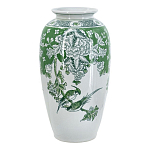 Ваза высокая с зелеными цветочными и птичьими мотивами Vase Inspired by Nature варинант исполнения - 1 | Loft Concept во Владивостоке