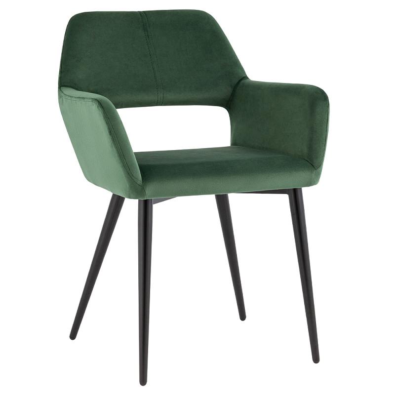 Стул с подлокотниками зеленый NEASAN STOOL Зеленый Черный во Владивостоке | Loft Concept 