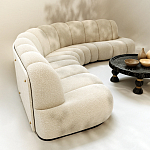 Диван Limoges полукруглой формы с обивкой букле молочного цвета варинант исполнения - 3 | Loft Concept во Владивостоке