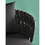 Стул мягкий с декором в виде плетеных лент на спинке и подлокотниках Semicircular Chair Decorated with Ribbons варинант исполнения - 6 | Loft Concept во Владивостоке