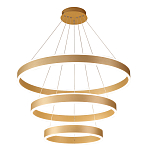 Люстра подвесная светодиодная с тремя золотистыми кольцами Ring Horizontal варинант исполнения - 1 | Loft Concept во Владивостоке