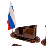 Настольный письменный набор с часами из природного камня обсидиана  Contract Extended варинант исполнения - 3 | Loft Concept во Владивостоке