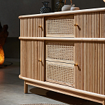 Дизайнерский комод овальный с фактурным фасадом и вставками из плетеных элементов Ambar варинант исполнения - 3 | Loft Concept во Владивостоке