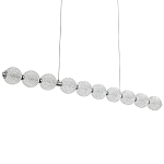 Подвесной линейный светодиодный светильник Crystal Globule Linear Hanging Lamp Chrome варинант исполнения - 1 | Loft Concept во Владивостоке