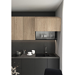 Черный матовый кухонный гарнитур с фасадом под дерево Renart Kitchen Set варинант исполнения - 4 | Loft Concept во Владивостоке