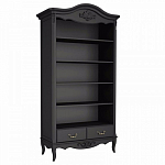 Стеллаж черный широкий из массива бука с 5-ю полками и 2-мя ящиками Black Provence варинант исполнения - 1 | Loft Concept во Владивостоке