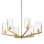 Люстра с 6-ю прозрачными цилиндрическими плафонами Kichler варинант исполнения - 1 | Loft Concept во Владивостоке