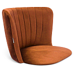 Барный стул со спинкой на 4-х деревянных ножках Оранжевый Велюр Ava Charm варинант исполнения - 3 | Loft Concept во Владивостоке