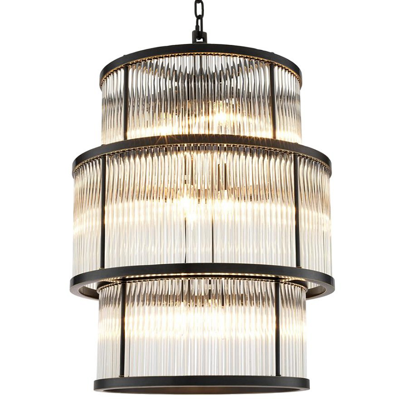 Люстра Chandelier Palmera Bronze Темная бронза Прозрачное Стекло Люстра Chandelier Palmera Bronze Темная бронза Прозрачное Стекло во Владивостоке | Loft Concept