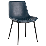 Стул с обивкой из экокожи темно-синего цвета RHOMBUSES UPHOLSTERY варинант исполнения - 1 | Loft Concept во Владивостоке