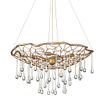 Люстра подвесная золотого цвета с металлическим сетчатым основанием и стеклянными каплевидными подвесками Hinkley варинант исполнения - 1 | Loft Concept во Владивостоке