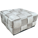 Пуф плетеный велюровый светло-бежевый  Soft Wicker Pouf варинант исполнения - 1 | Loft Concept во Владивостоке