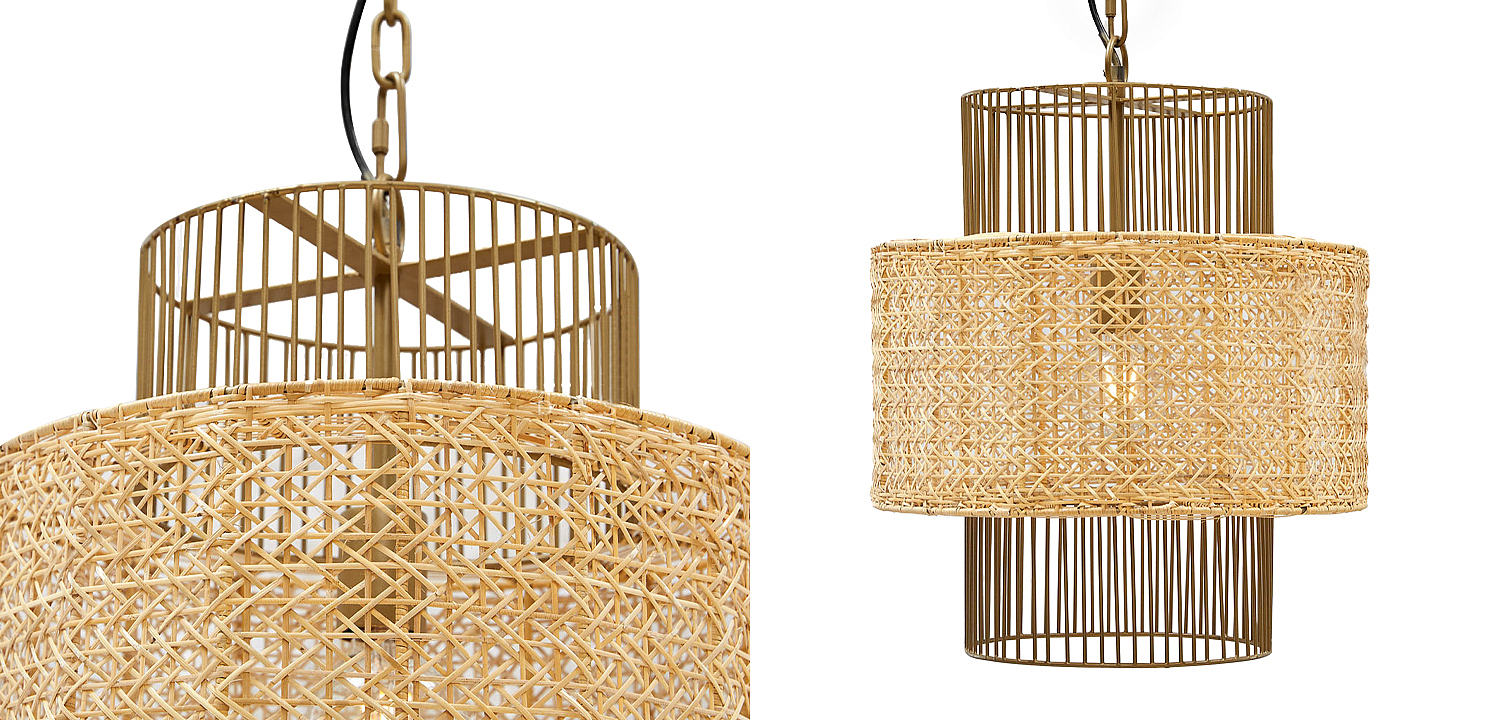 Люстра с плафоном из ротанга Raquel Wicker Chandelier Люстра с плафоном из ротанга Raquel Wicker Chandelier - Loft-Concept во Владивостоке