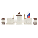 Настольный письменный набор из мрамора и лемезита с гербом и флагом России Marble Accessory варинант исполнения - 6 | Loft Concept во Владивостоке