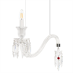 Подвесной светильник стеклянный в виде канделябра Curved Glass Chandelier варинант исполнения - 3 | Loft Concept во Владивостоке