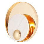 Бра с круглым плафоном из белого мрамора и золотистым металлическим обрамлением  Ginger & Jagger варинант исполнения - 1 | Loft Concept во Владивостоке