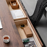 Кофейный стол из массива дерева с выдвижными ящиками Coffee Walnut Table варинант исполнения - 7 | Loft Concept во Владивостоке